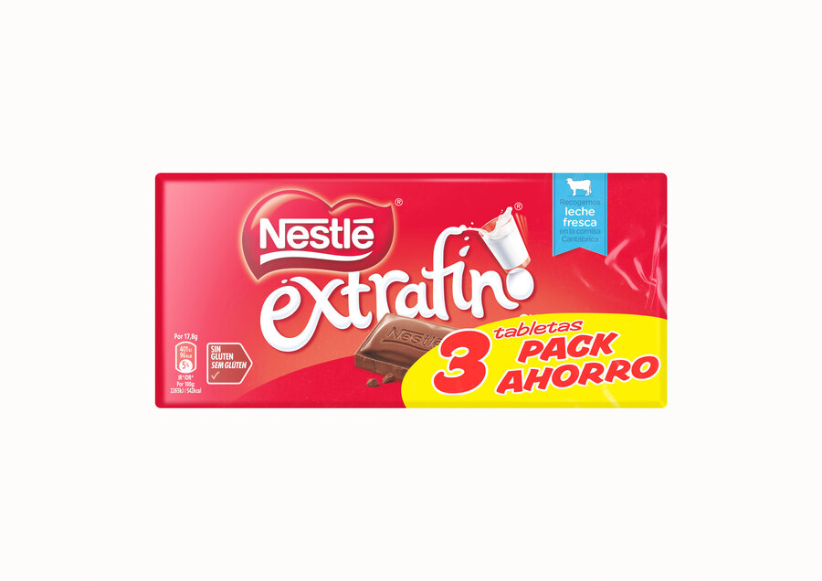 CHOC EXFINO LECHE NESTLE 3x125grs