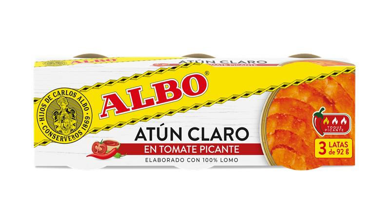 ATUN CLARO TOMATE PICANTE ALBO 3x60grs